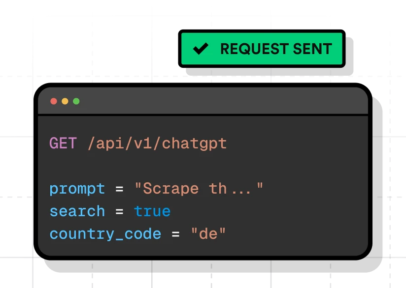 A request to the ChatGPT Scraper API endpoint