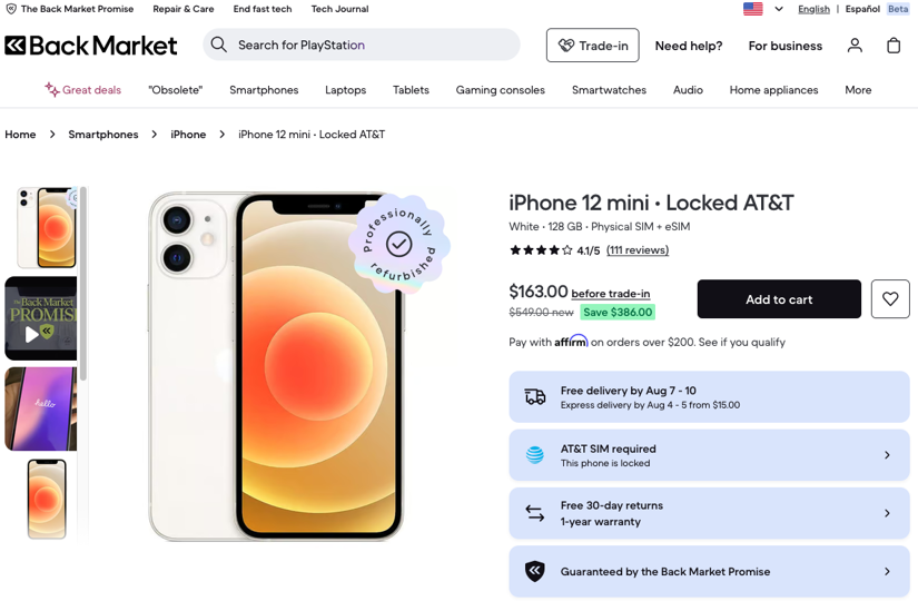 ChatGPT web scraping for a Back Market iPhone product page