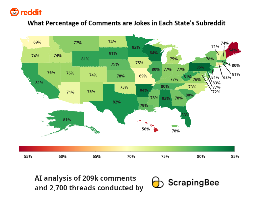 Percentage of Attempted Jokes: US States