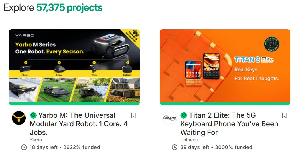 Kickstarter: List of technology campaigns
