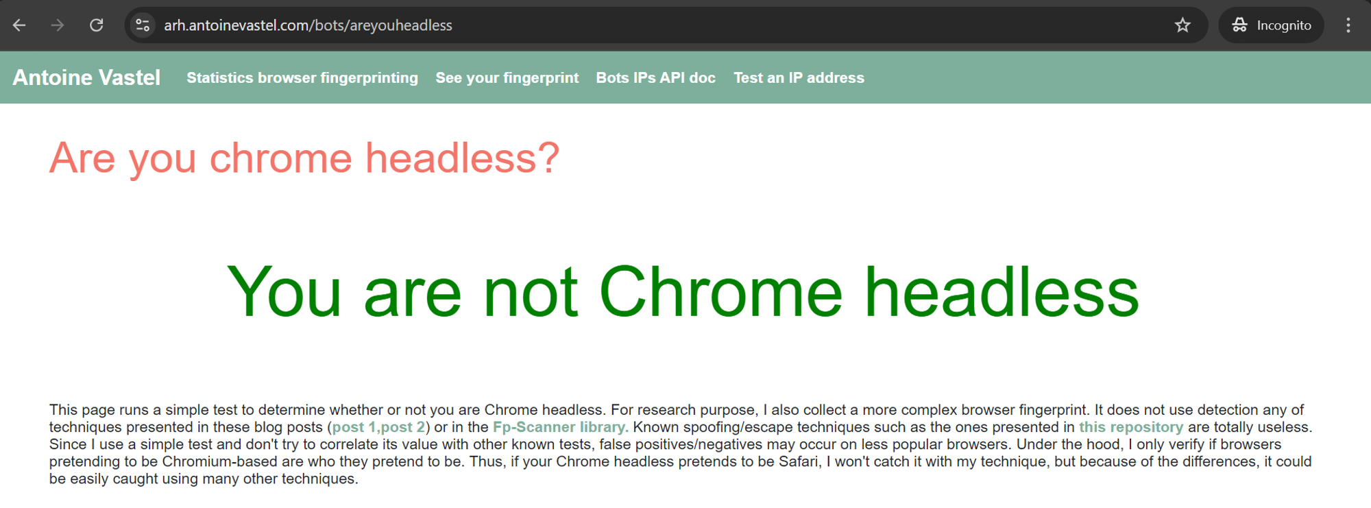 not chrome headless