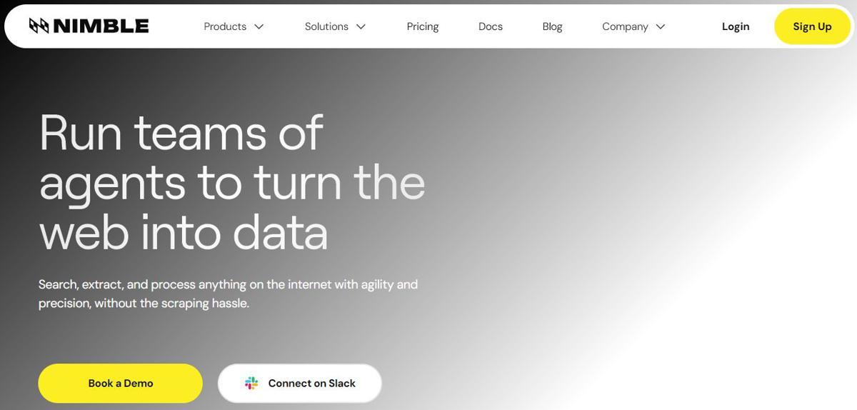 Nimble homepage