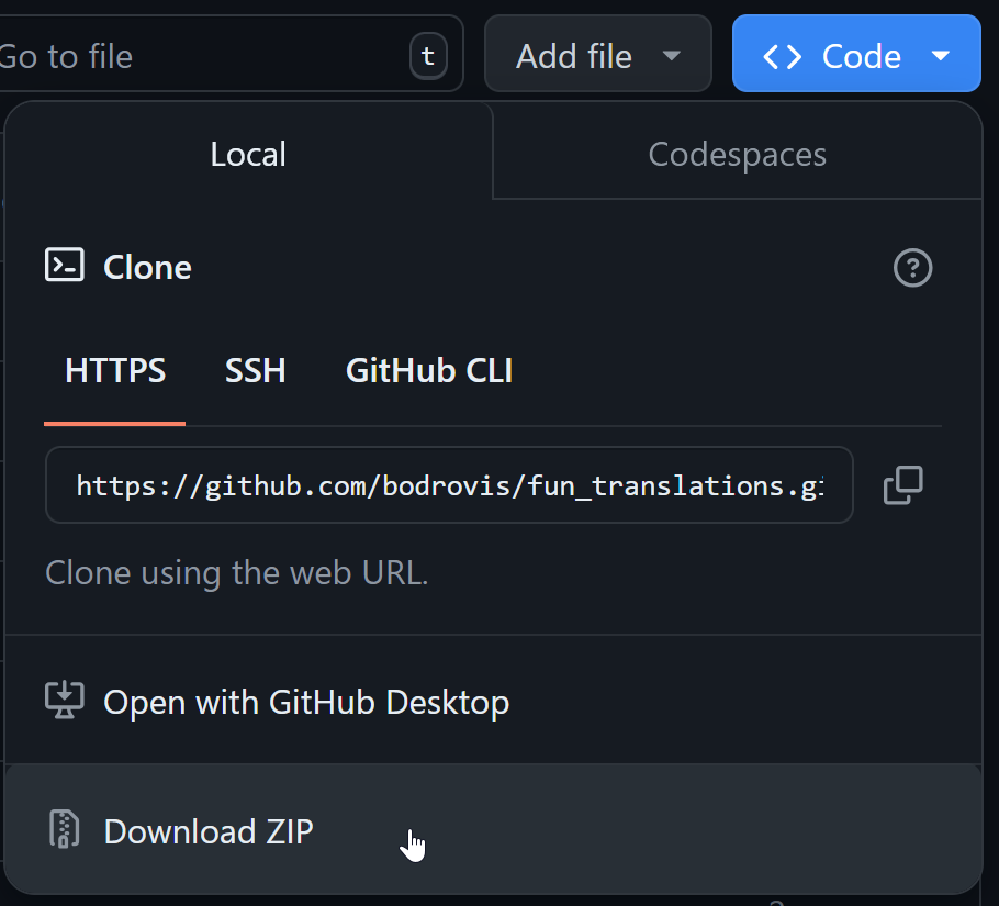 Downloading a ZIP file from GitHub