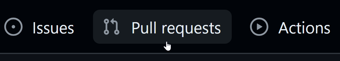 Pull requests tab on GitHub