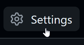 GitHub repository settings button