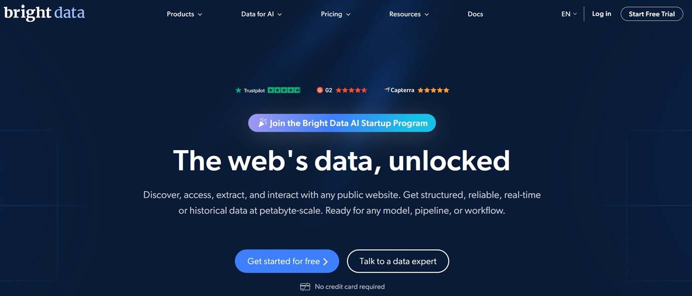 Bright Data home page