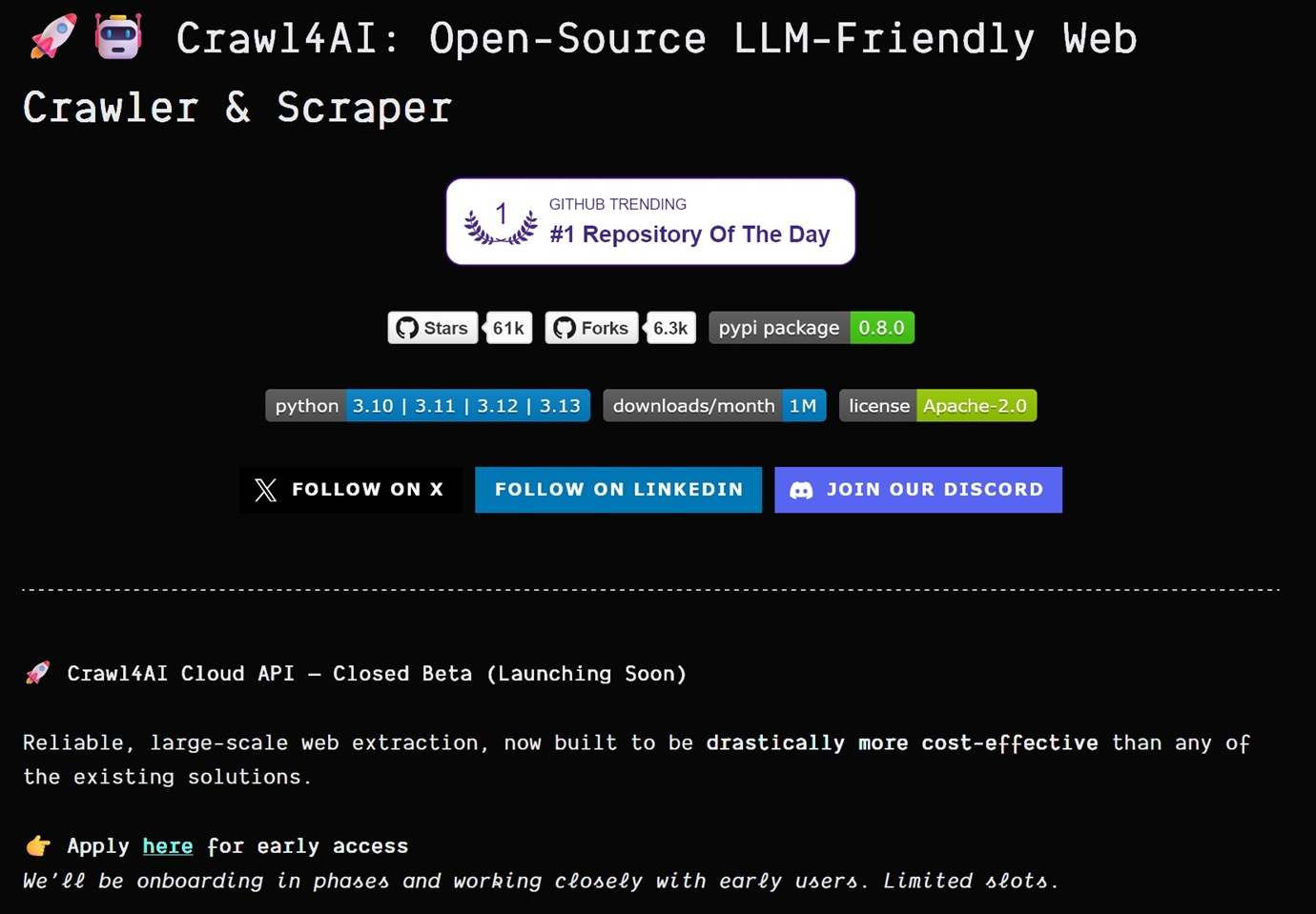 Crawl4AI home page