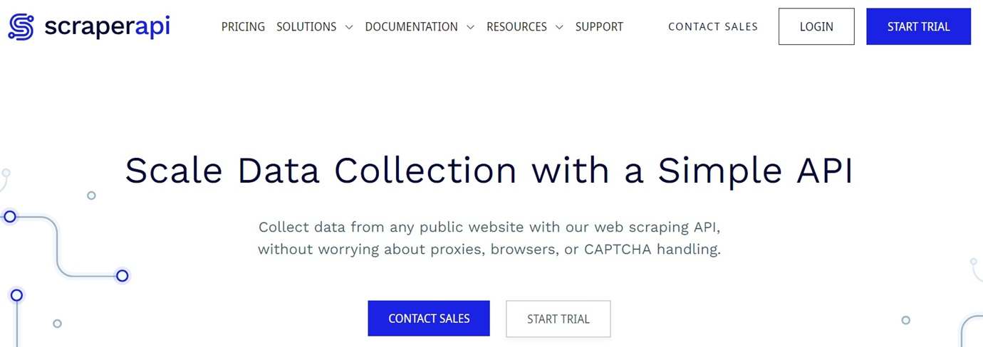 ScraperAPI home page