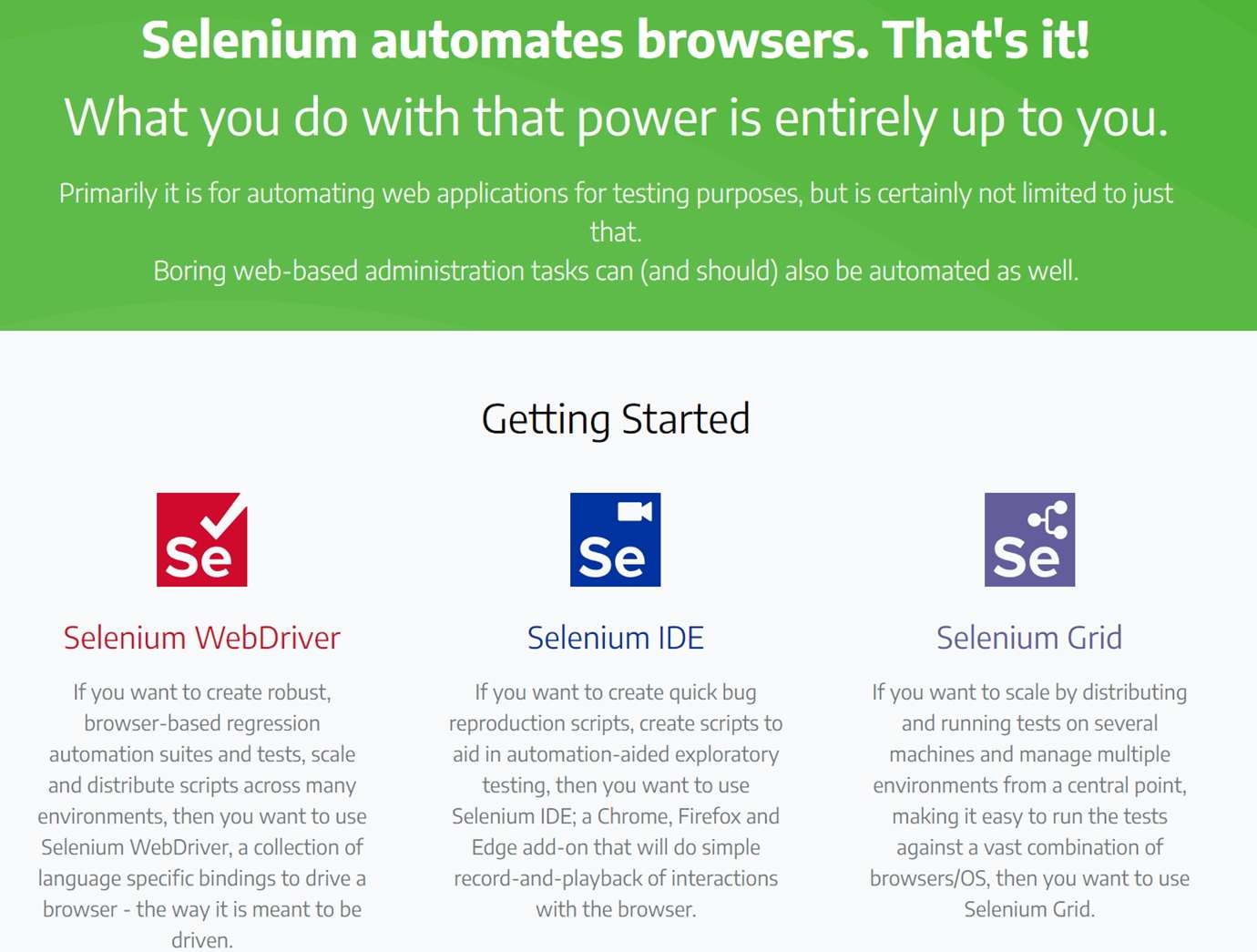 Selenium home page