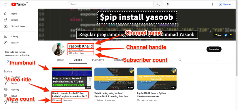 How To Scrape Channel Data From YouTube | ScrapingBee