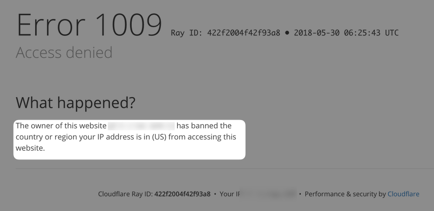 Cloudflare Error 1009: what is it and how to avoid it? | ScrapingBee